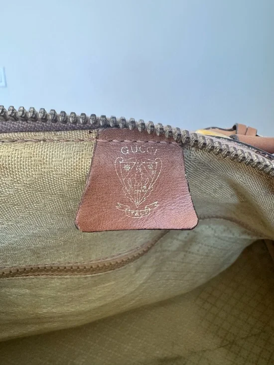 Vintage Gucci Leather Weekender Duffel Bag (project) - Picture 12 of 16